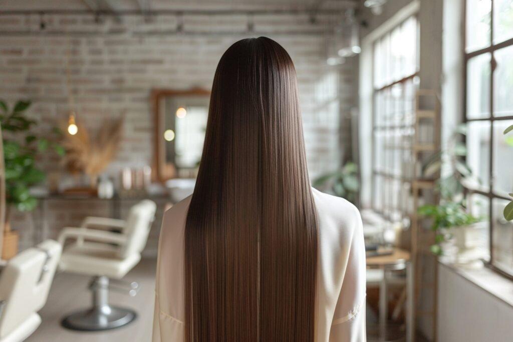 Cheveux longs japonais soyeux